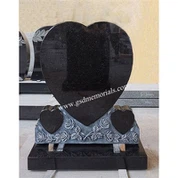 Trippel Hjärtan Svart Minnesmärke